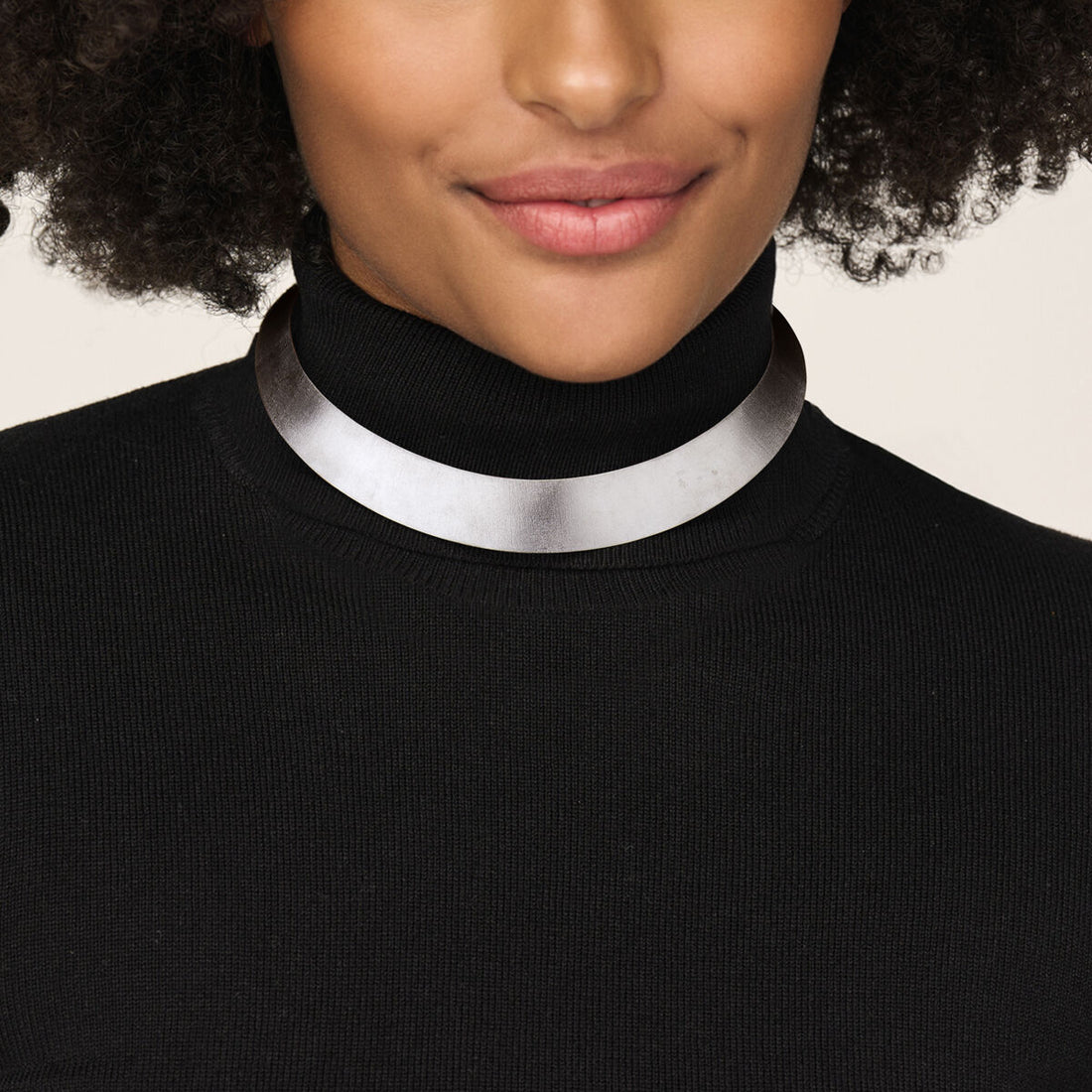 Zilveren Spang Ketting | Gematteerde Brede Stijve Ketting