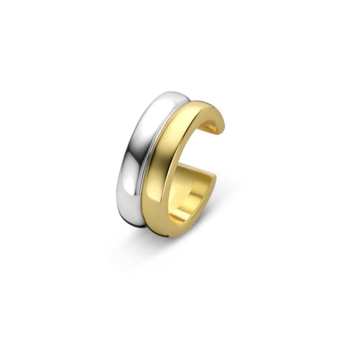 Bi-Colour Oorklemmetje 12 mm - Goud en Zilverkleurig