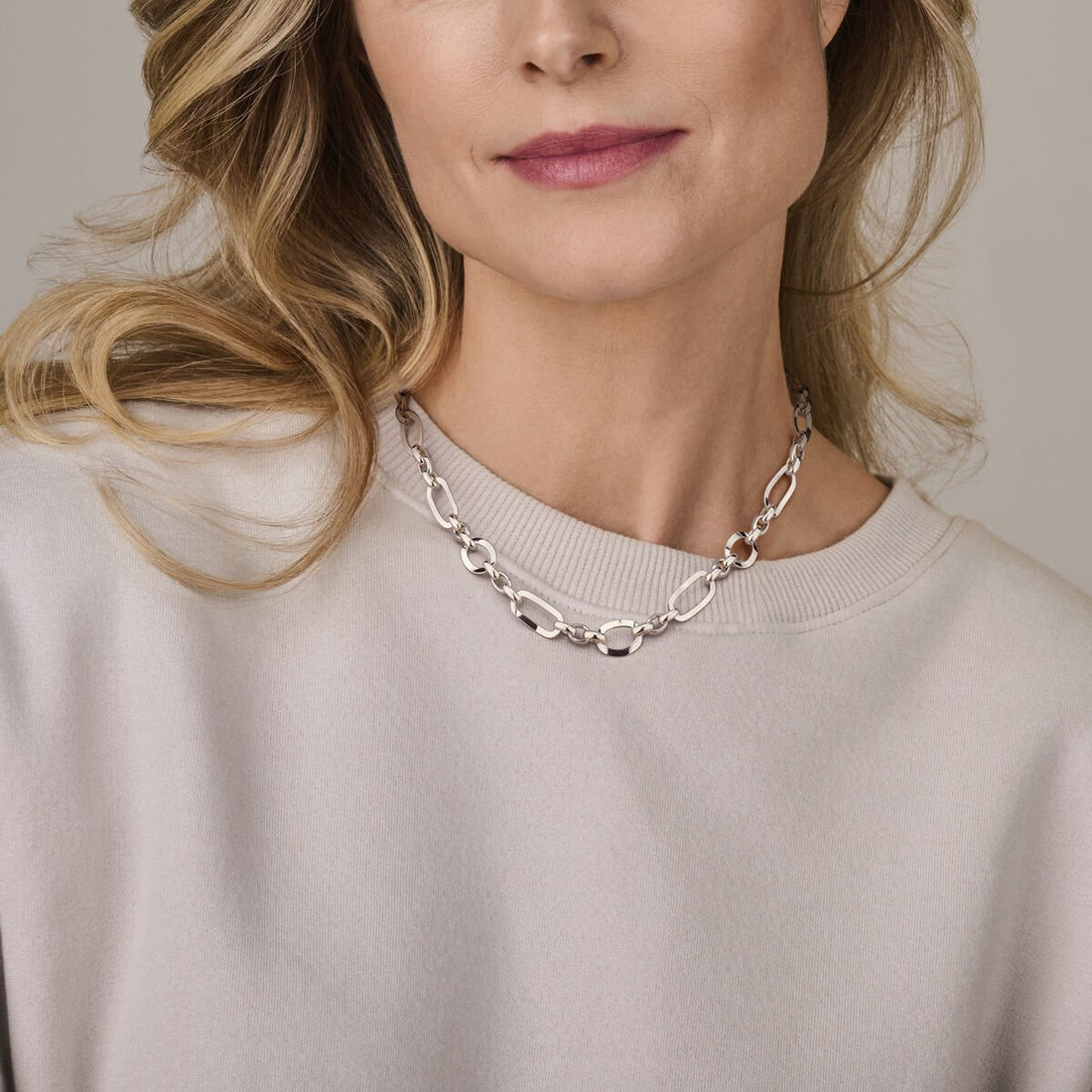 Opvallende Zilveren Schakelketting | Grote Open Schakels