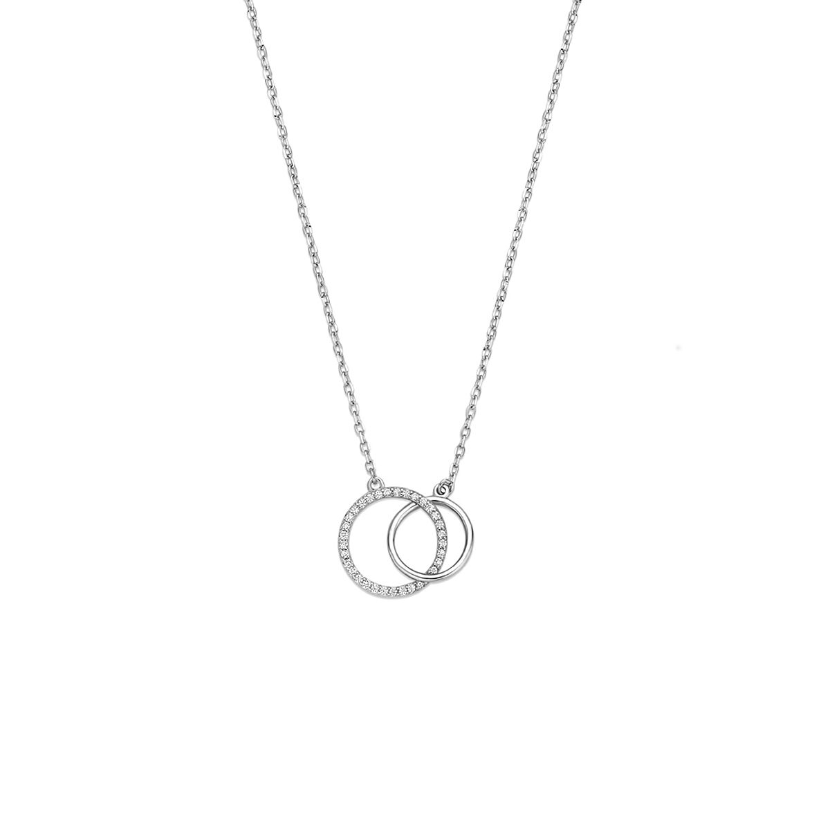 Ketting met 2 verbonden Ringen - Verstelbaar 41 - 45 cm