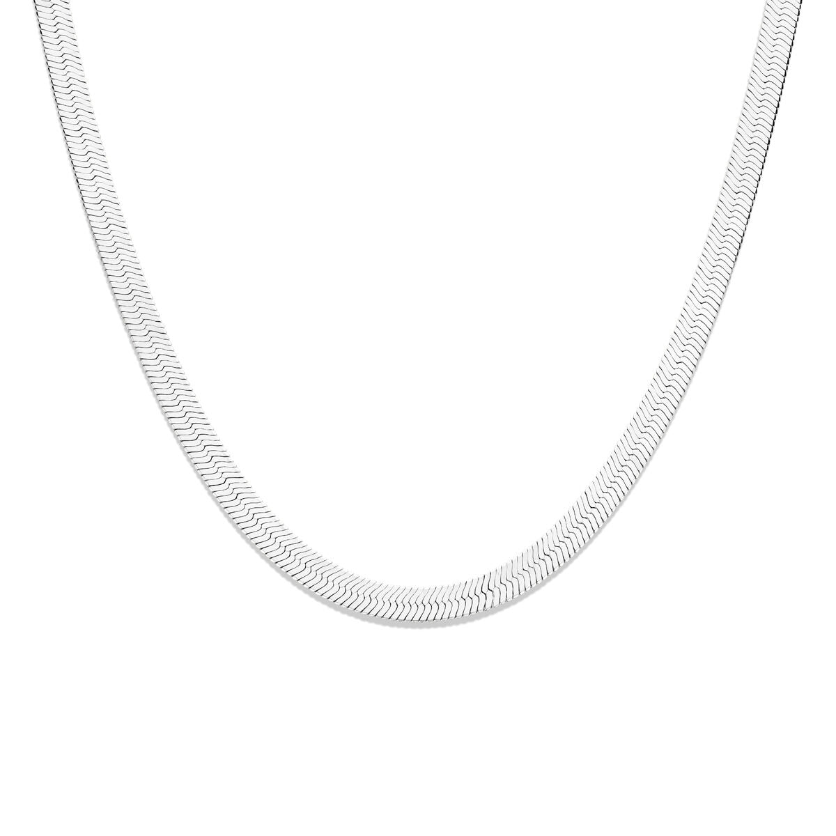 Zilveren Ketting | Platte Slangenschakel
