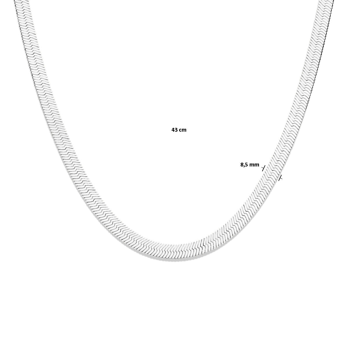 Zilveren Ketting | Platte Slangenschakel