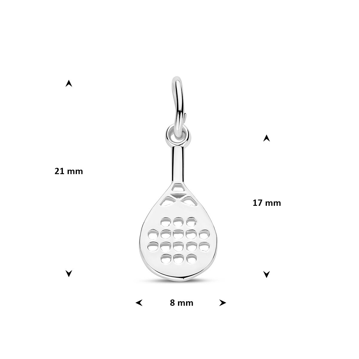 Bedel Padelracket van Echt Zilver – Sportieve Padel Hanger