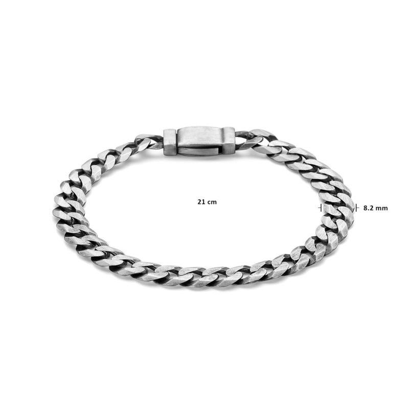 Herenarmband Zilver Gourmetteschakel Mat