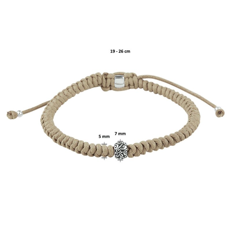 Heren Armband Koord Beige