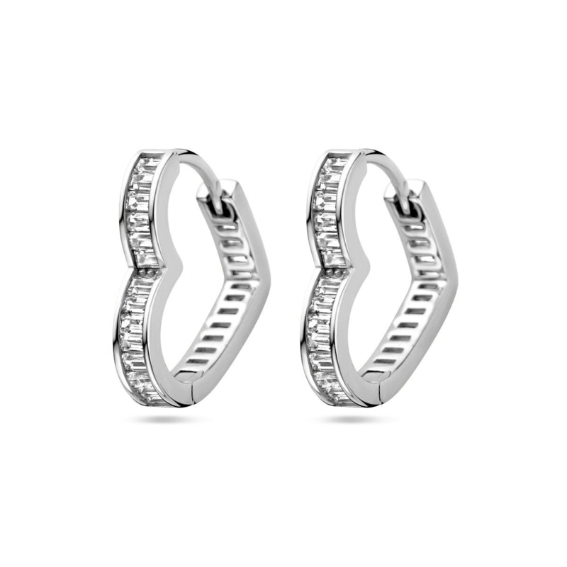 Oorring Hartje met Steentjes | Klapoorring