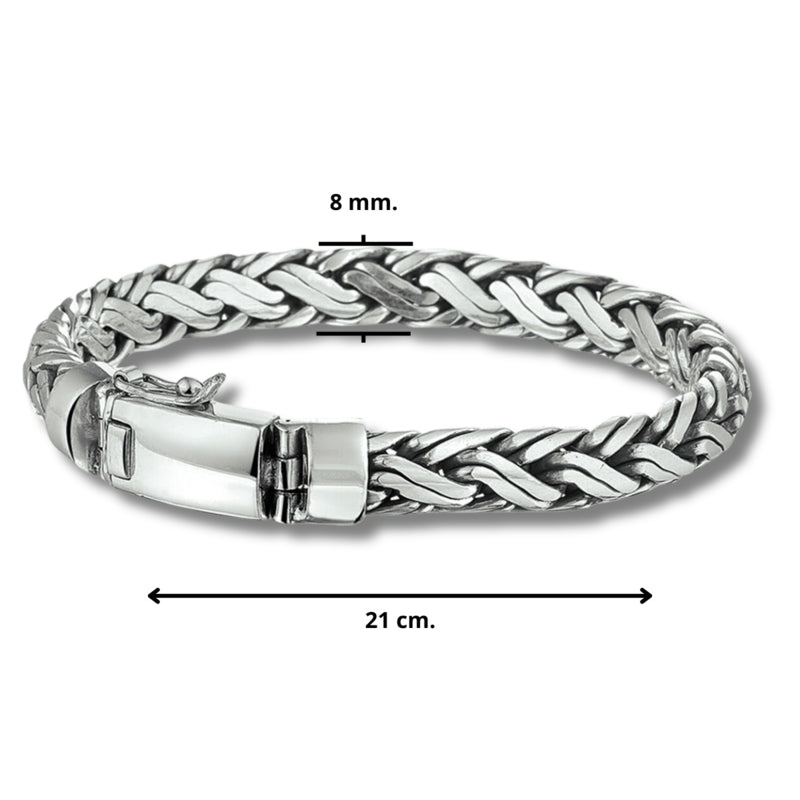 Herenarmband Zilver Schakel Vossenstaart