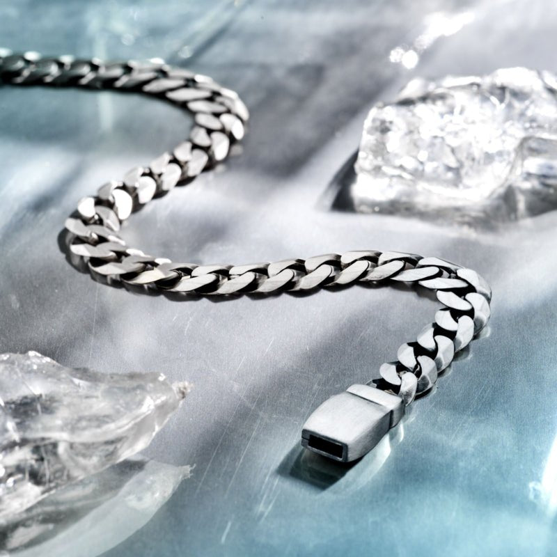 Herenarmband Zilver Gourmetteschakel Mat