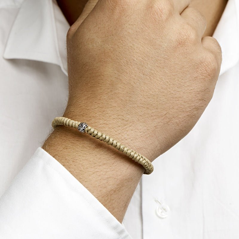 Heren Armband Koord Beige