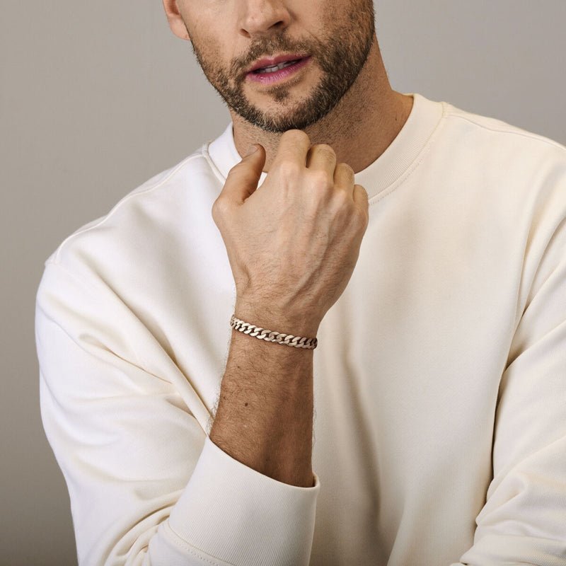 Herenarmband Zilver Gourmetteschakel Mat