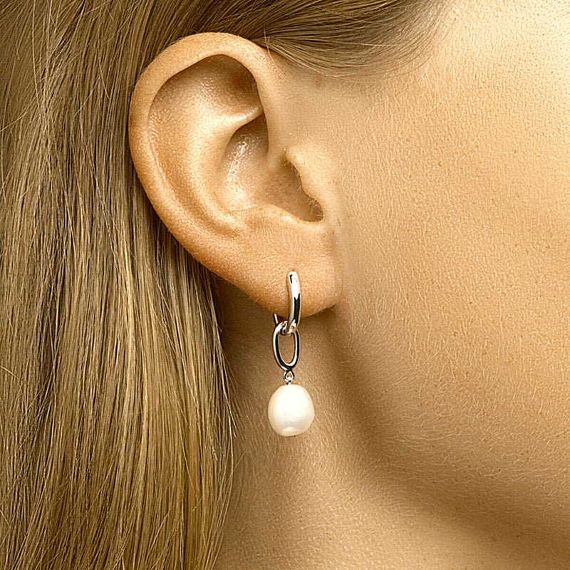 Oorringen met Zoetwaterparel | Klapoorring