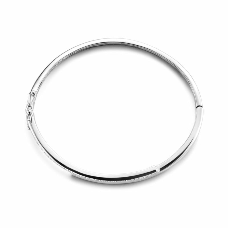 Bangle Armband | Zilveren Slavenband met Steentjes
