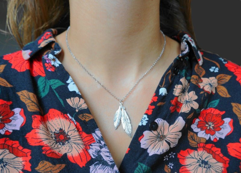 Zilveren Ketting met Veertjes - Verstelbaar