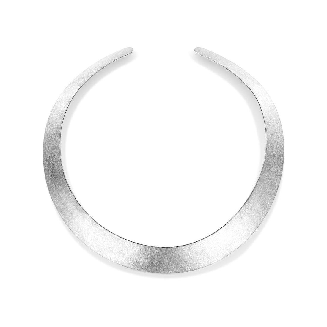 Zilveren Spang Ketting | Gematteerde Brede Stijve Ketting