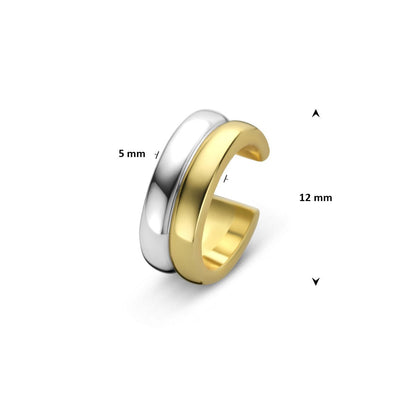 Bi-Colour Oorklemmetje 12 mm - Goud en Zilverkleurig