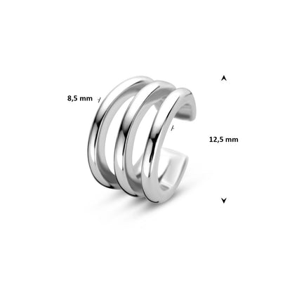 Oorklemmetje zilver – 3-ring earcuff