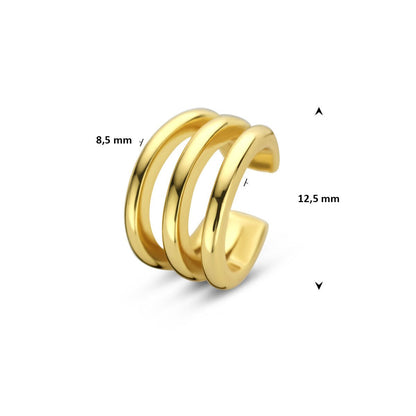 Ear cuff goudkleurig – drievoudig oorklemmetje