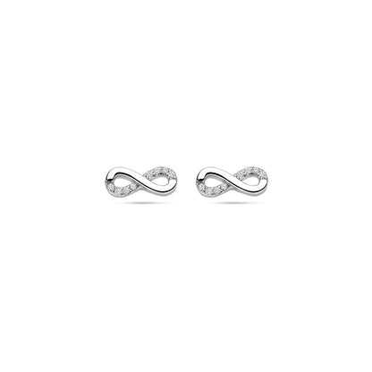 Zilveren Infinity Oorbellen - met Steentjes