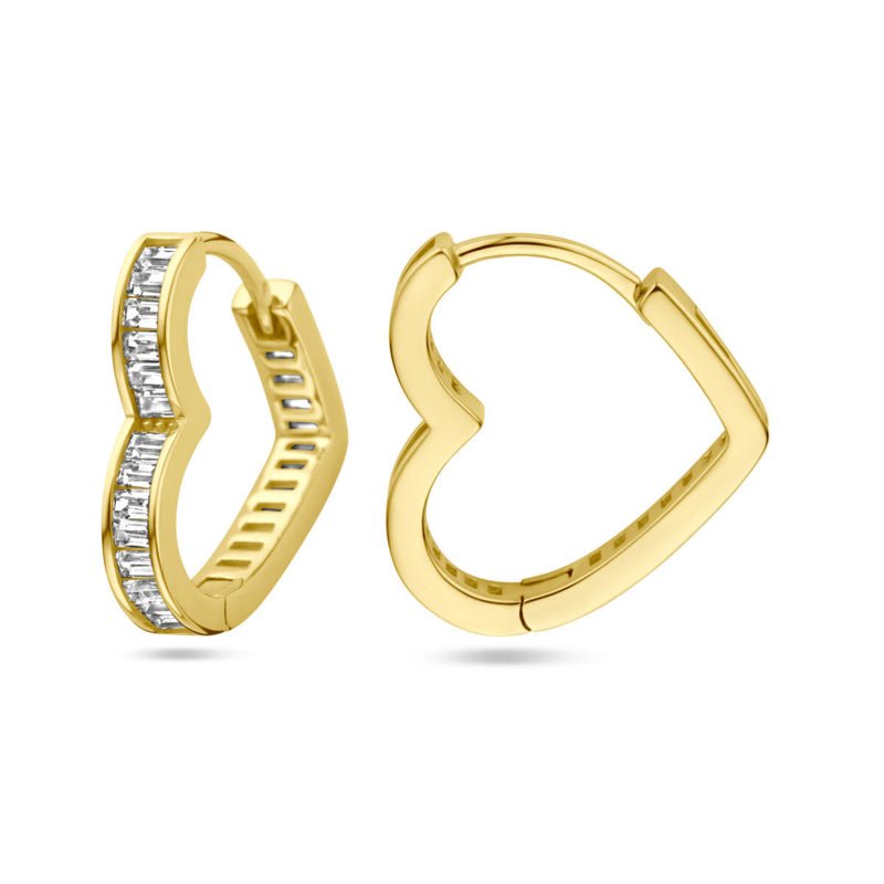 Oorring Hartje met Steentjes Goud | Klapoorring