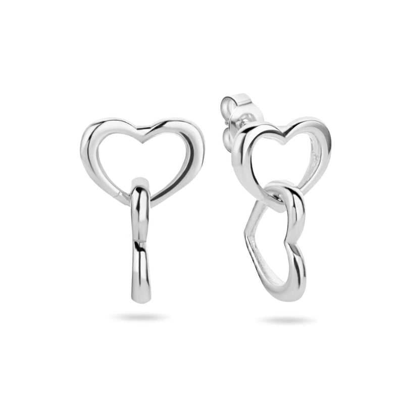 Oorbel met Dubbele Opengewerkte Hartjes | Klein