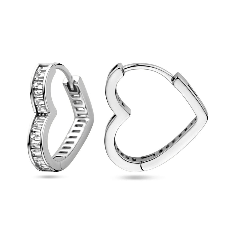 Oorring Hartje met Steentjes | Klapoorring
